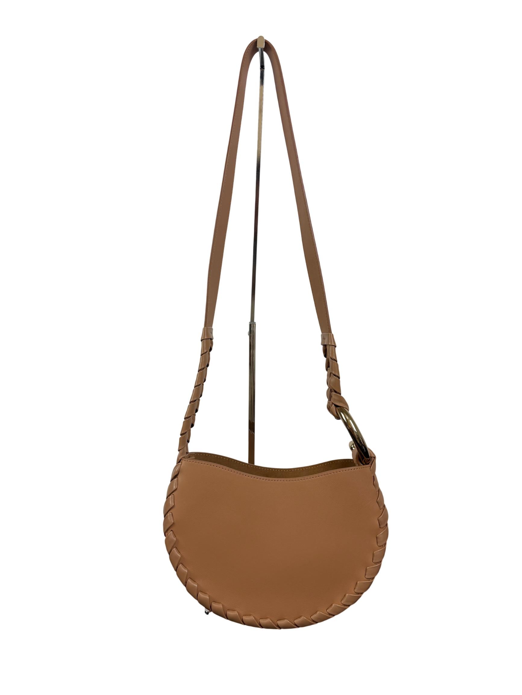 Chloé Large Mate Hobo Bag in Brown Leather with Braided Strap