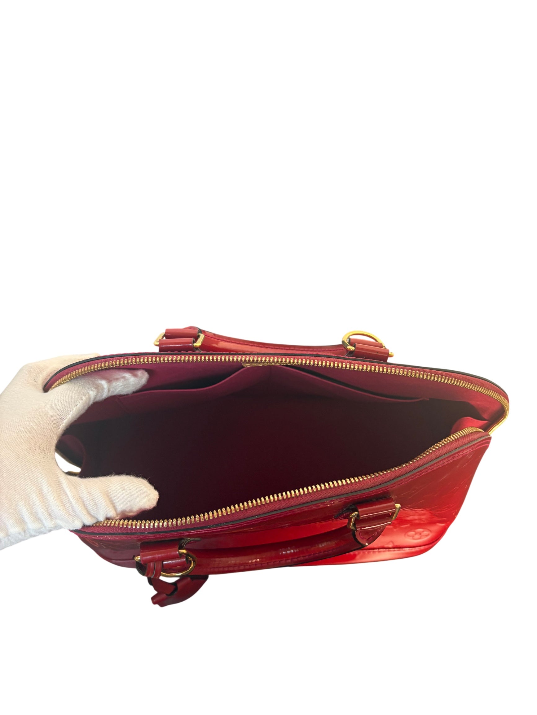 Louis Vuitton Vernis Alma Red Handbag