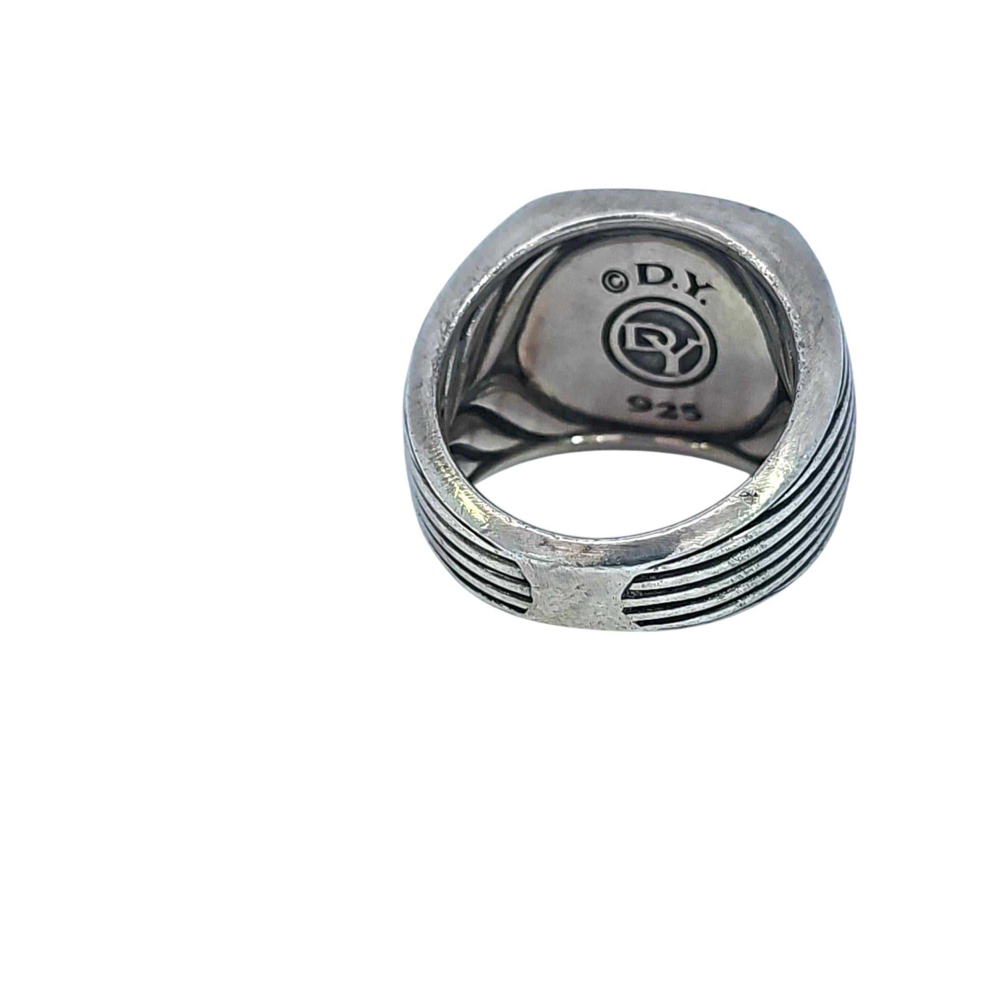 David Yurman Royal Cord Sterling Silver Onyx Signet Ring