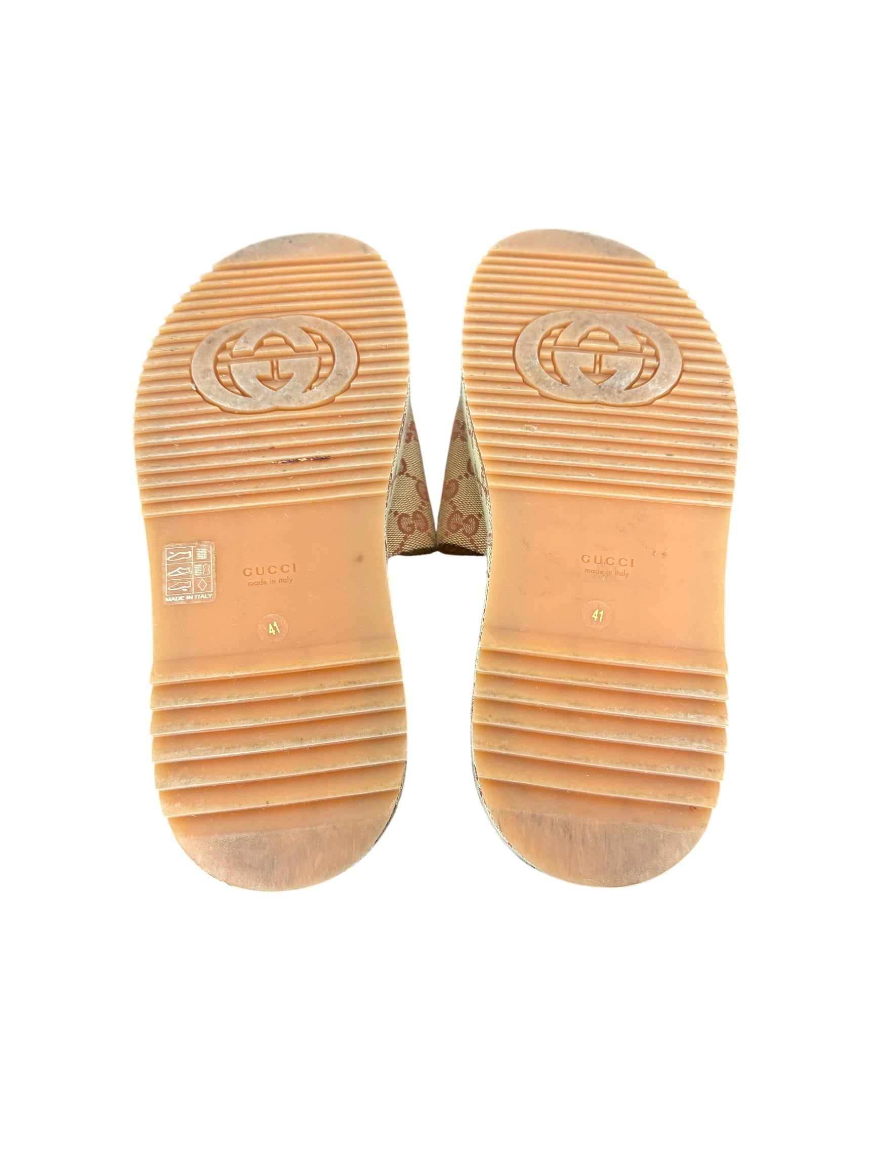 Gucci GG Monogram Canvas Angelina Platform Slide Sandals