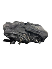 Alexander Wang Marti Rose Studded Multi Zip Black Lambskin Leather Backpack