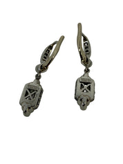 Platinum 1.64CTW C. Krapell PT950 Diamond Dangle Earrings