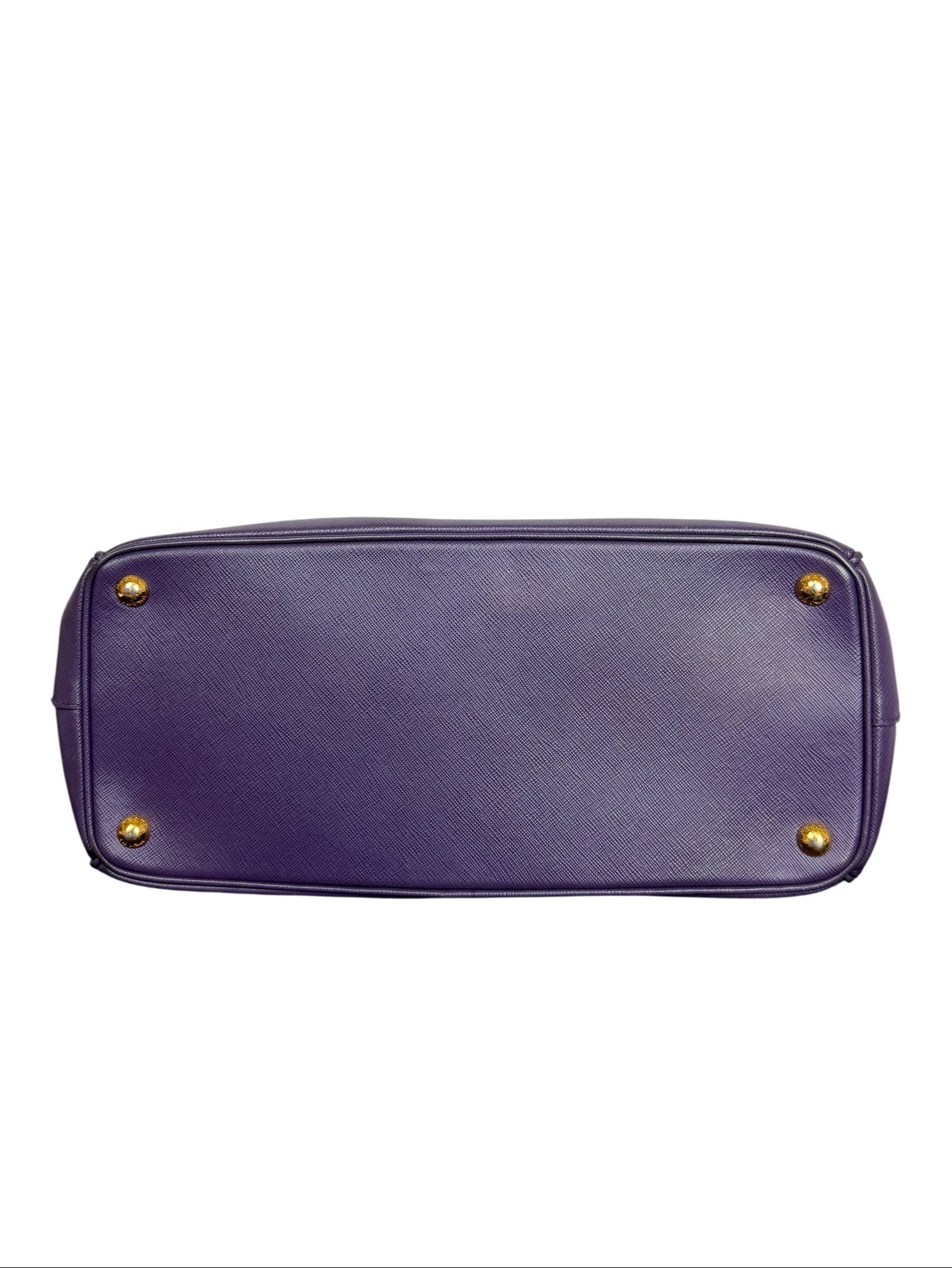 Prada Saffiano Lux Galleria Tote Bag Viola Purple Leather Gold Hardware