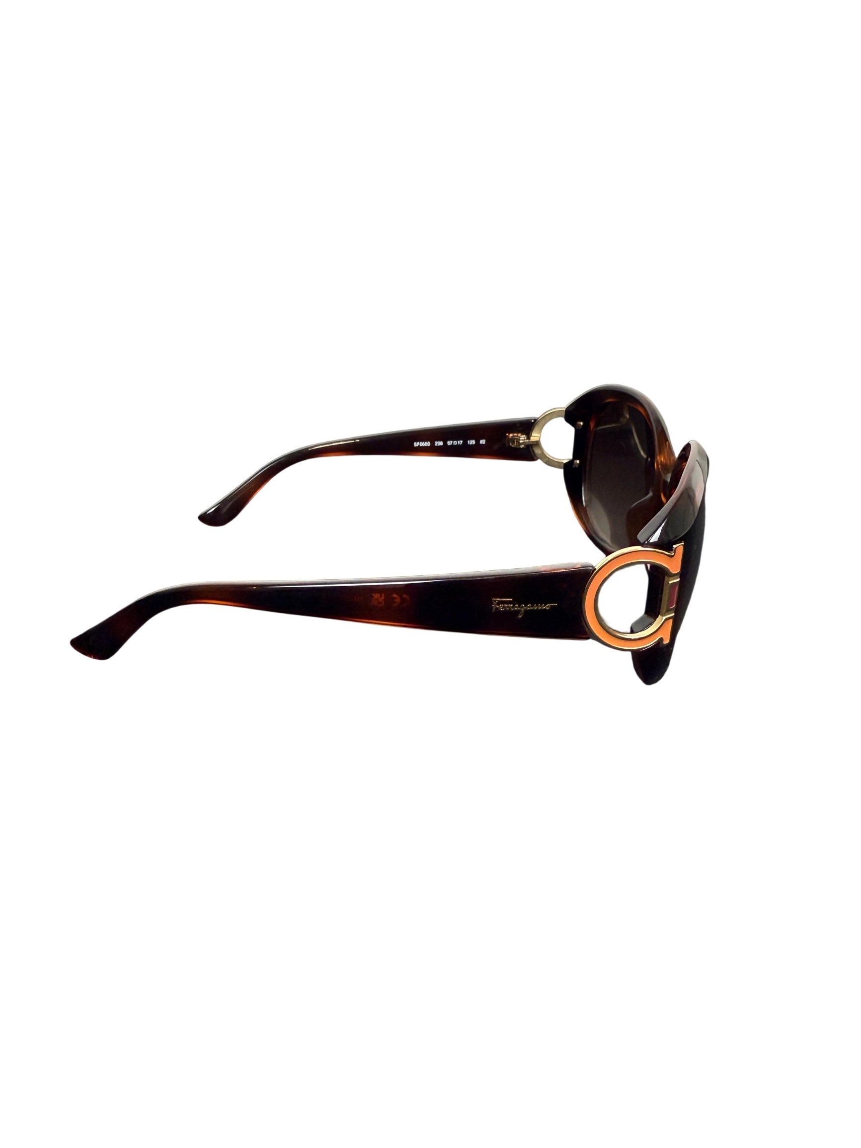 Salvatore Ferragamo SF668S 238 Women's Tortoise Brown Sunglasses