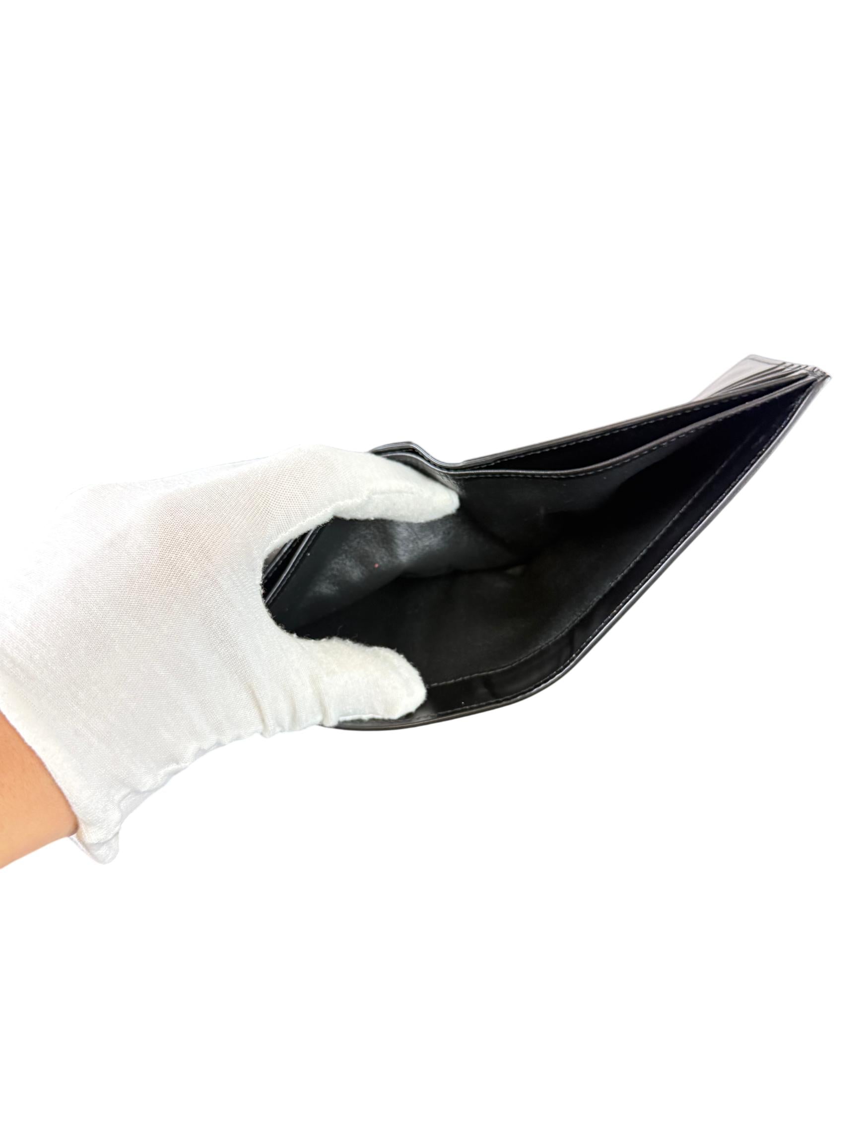 Saint Laurent Tiny Cassandre Black Leather Bifold Wallet