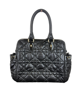 Christian Dior Black Lambskin Cannage Lady Dior Medium Handbag