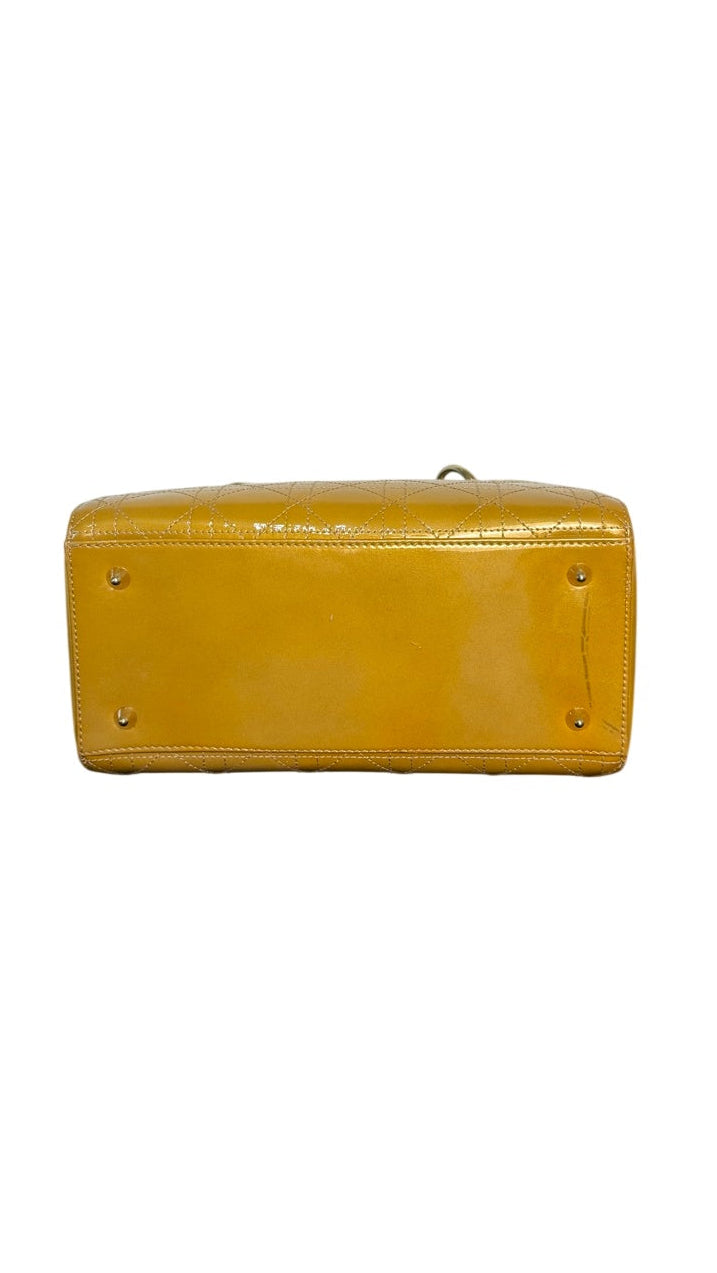 Dior Lady Dior Medium Patent Leather Handbag