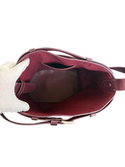 Prada Burgundy Suede Belted Bucket Bag