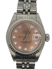 Rolex Datejust Lady 26mm , Diamond Dial, Jubilee Bracelet Stainless Steel Pink Dial 69174