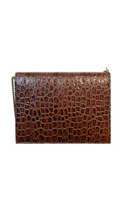Saint Laurent Crocodile-Embossed Kate Chain Clutch