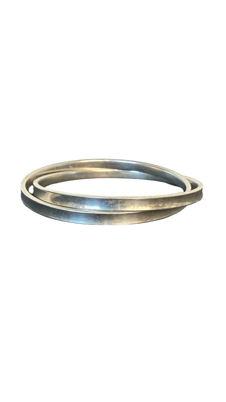 Tiffany & Co. 1837 Interlocking Sterling Silver Bangles Set (2)