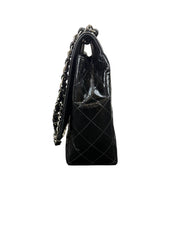 Chanel Classic Maxi Flap Black Quilted Patent Leather Shoulder Bag