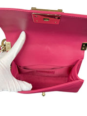 Chanel Medium Boy Bag in Pink Tweed Quilted Lambskin