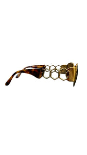 Givenchy Solaire Tortoiseshell & Gold Hexagonal Sunglasses