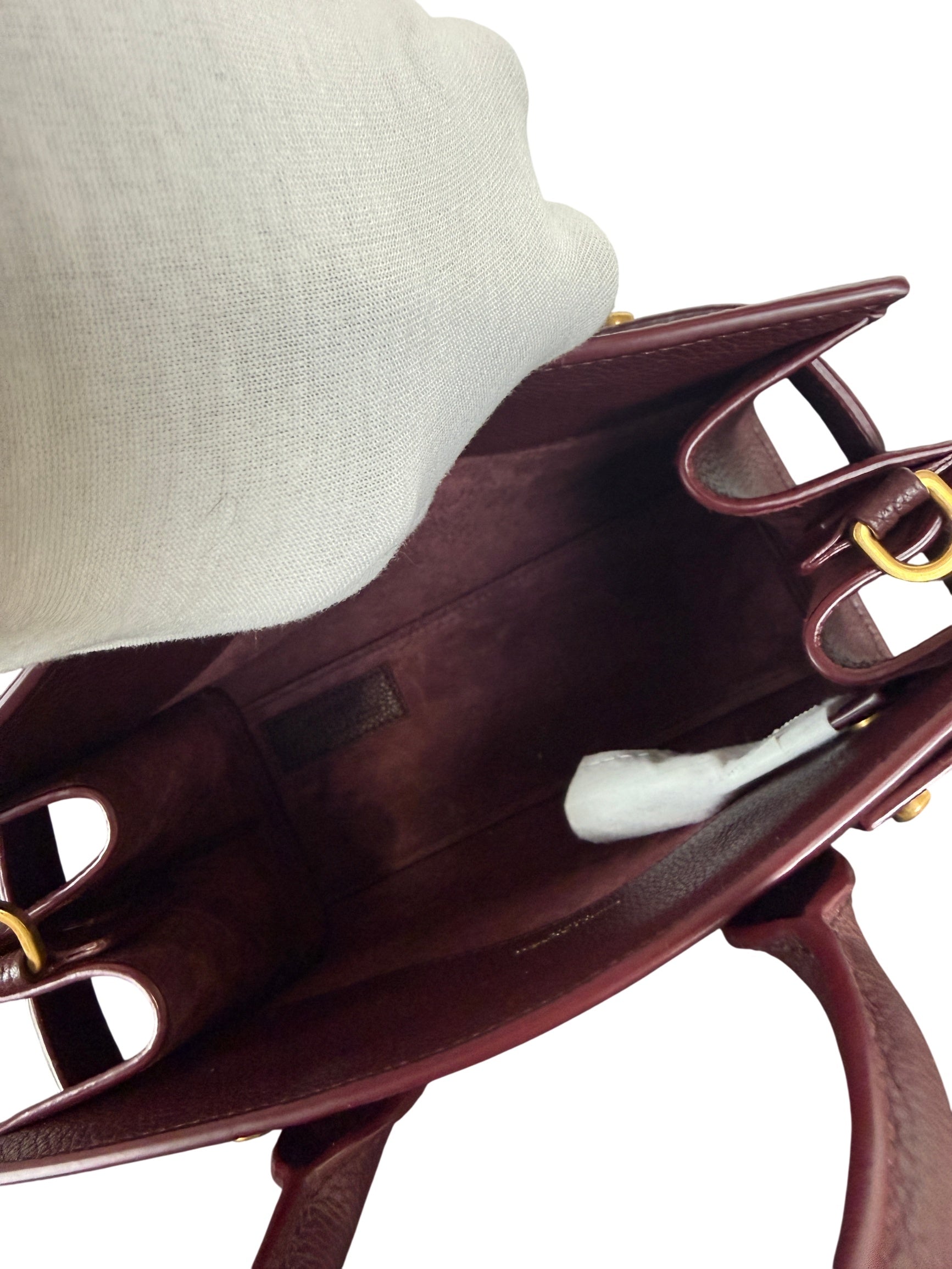Saint Laurent Sac de Jour Nano Top Handle Bag in Bordeaux