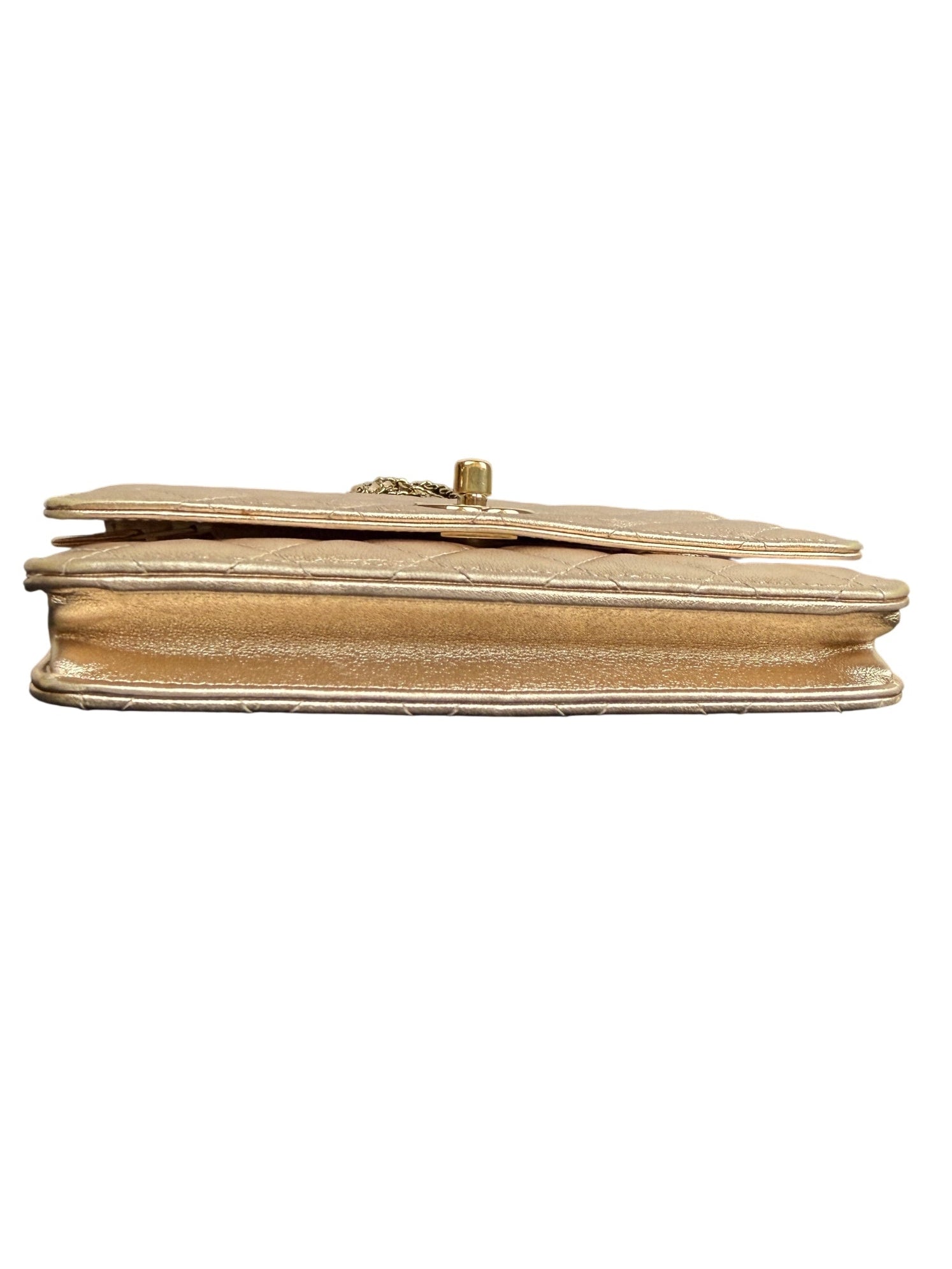 Chanel Classic Lambskin Rose Gold Wallet On Chain