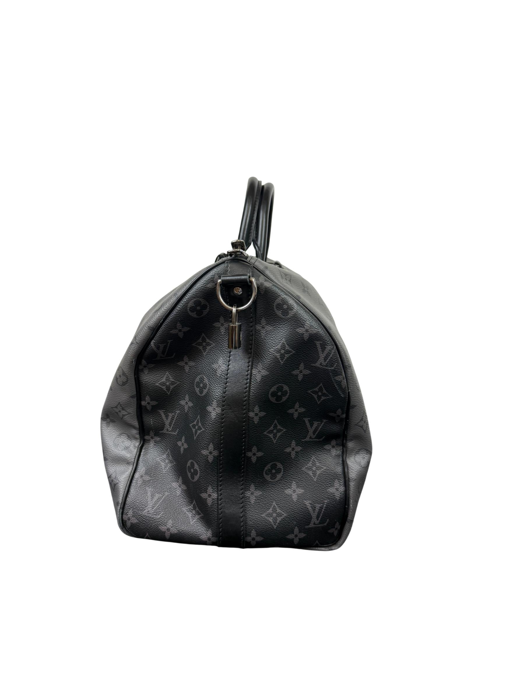 Louis Vuitton Keepall Bandoulière 50 Monogram Eclipse Duffle Bag