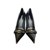 Versace Black Patent Leather Medusa Medallion High Heeled Pumps Size 41