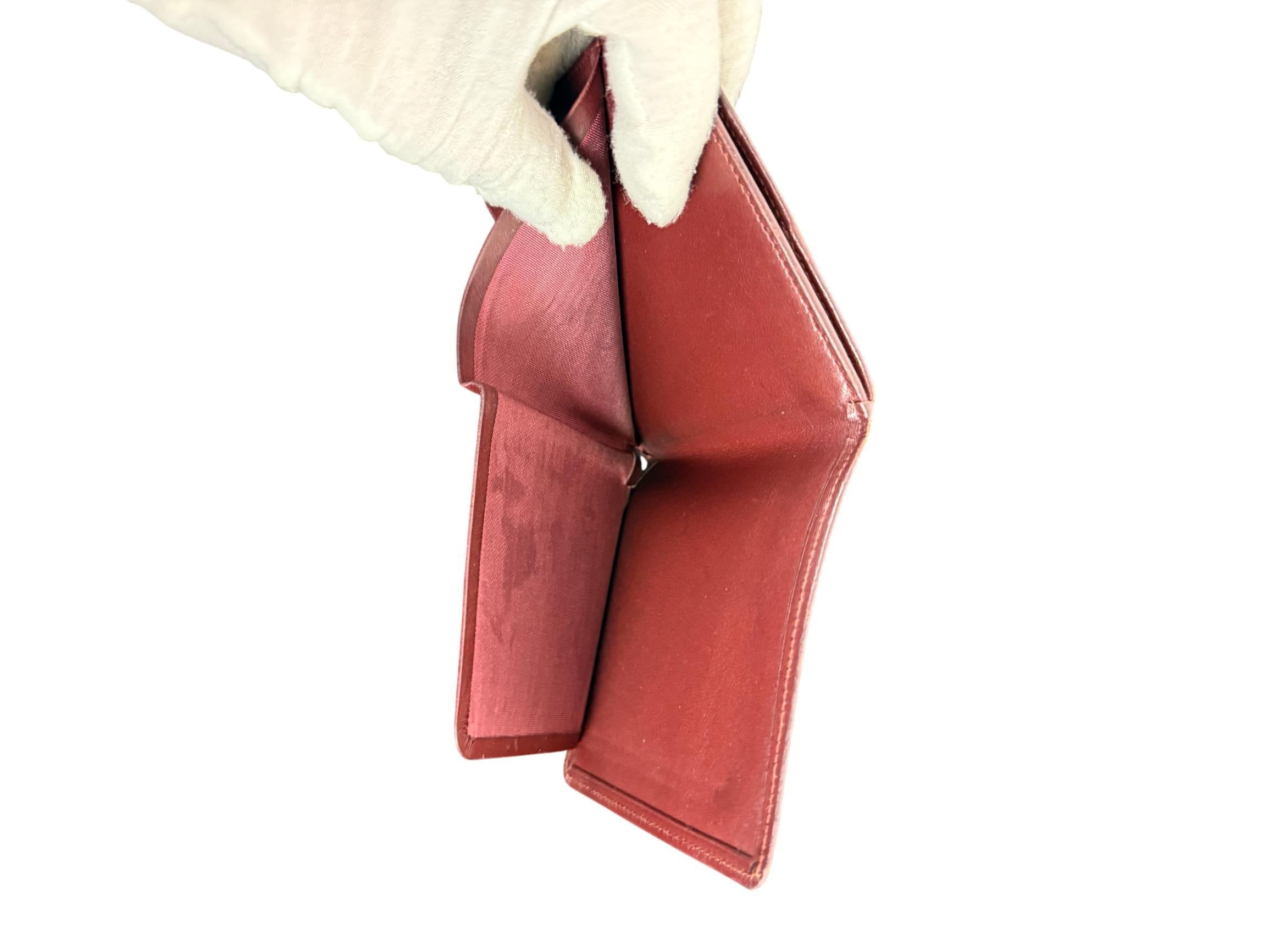 Cartier Must de Cartier Burgundy Leather Bifold Wallet