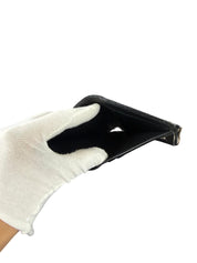 Saint Laurent Paris Grain de Poudre Matelassé Cassandre Bi-fold Black Leather Wallet