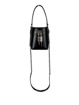 Givenchy Micro Shark Lock Box Calfskin Leather Bucket Bag, Black
