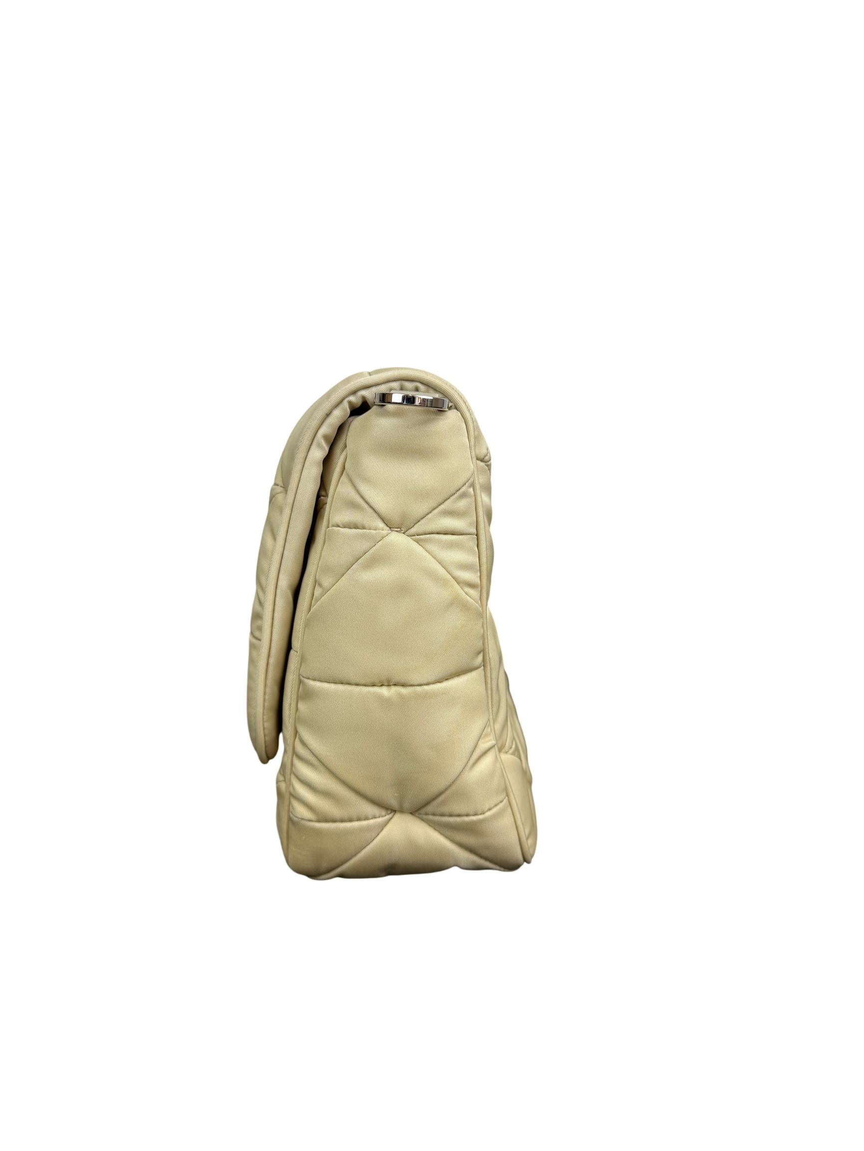 Prada Desert Beige Padded Re-Nylon Flap Shoulder Bag