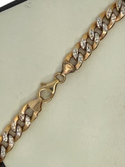 10k Two Tone Gold 22" Curb Link Chain Necklace