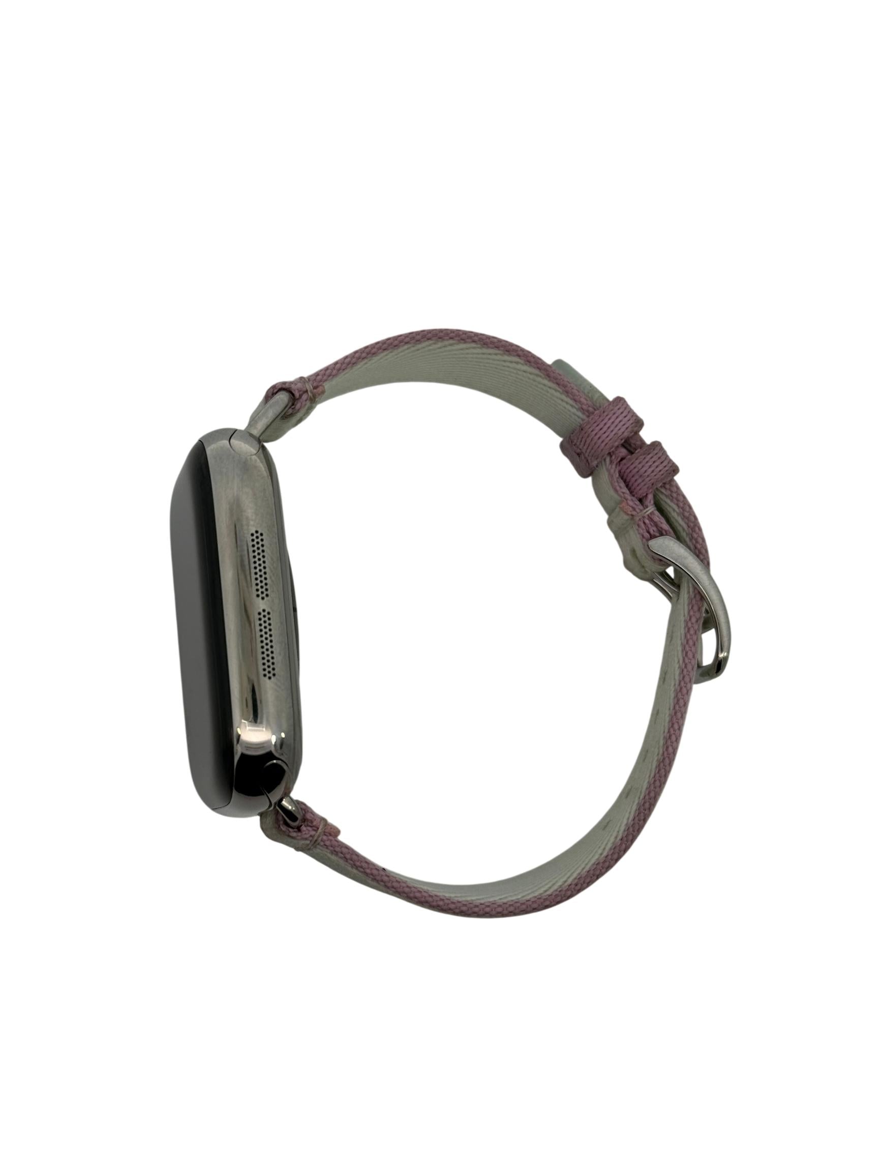 Hermès Series 10 Apple Watch 42mm with Pink Fabric Band