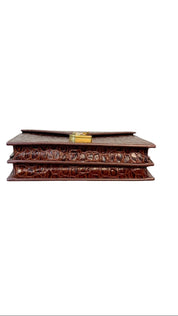 Saint Laurent Crocodile-Embossed Kate Chain Clutch