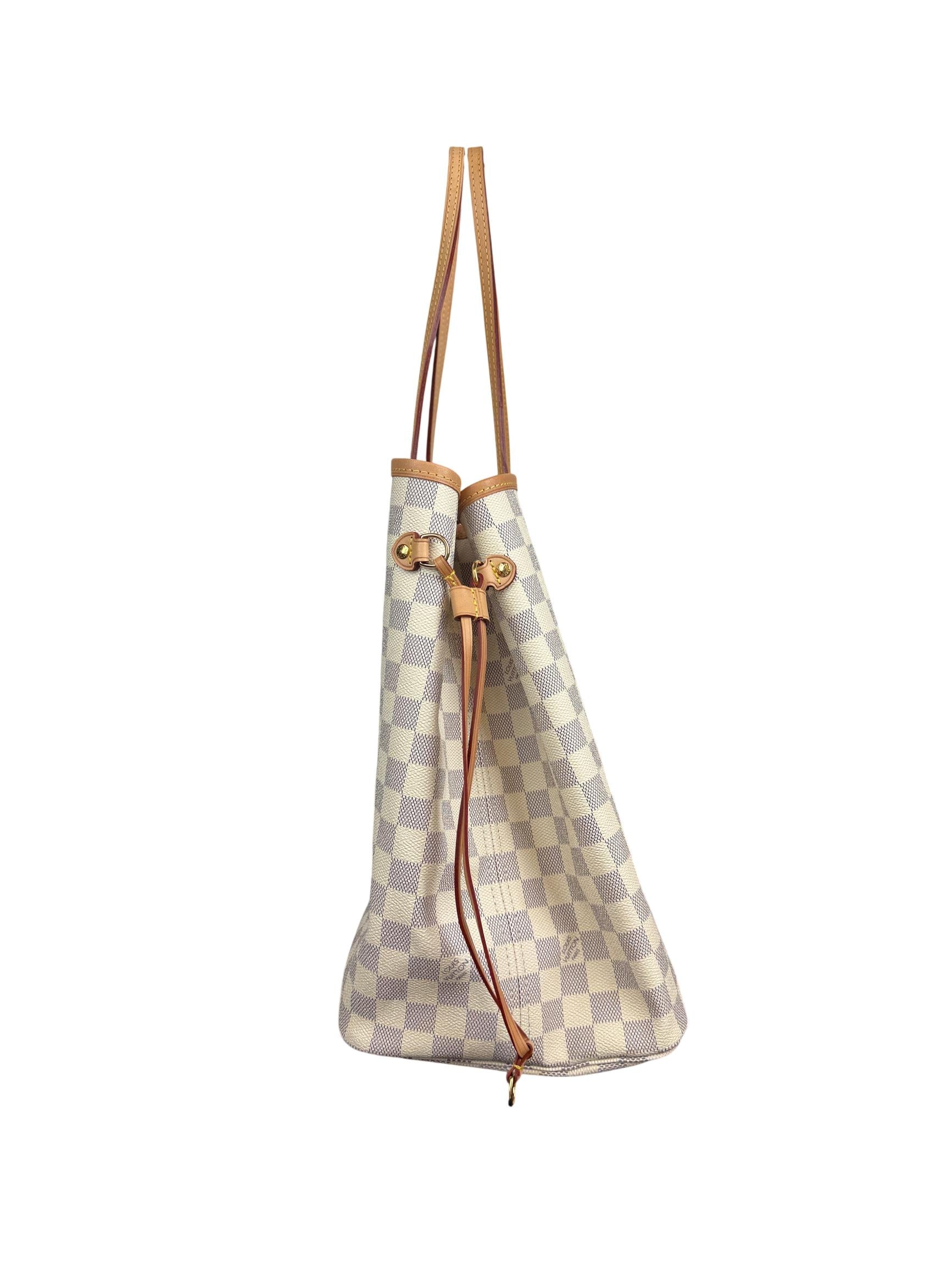 Louis Vuitton Neverfull GM Pochette Damier Azur Rose Ballerine