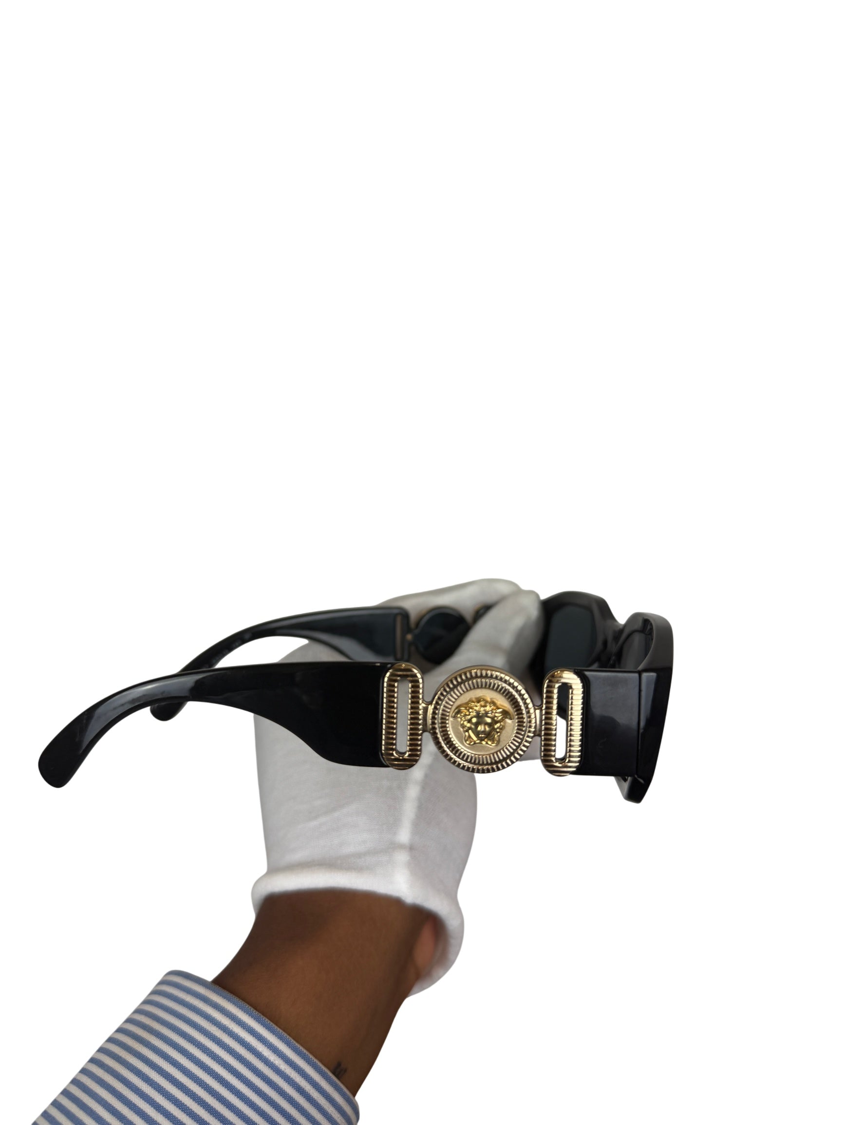 Medusa Biggie Sunglasses Black Gold Trim Unisex Versace