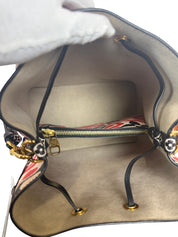 Louis Vuitton NeoNoe MM Limited Edition Crafty Monogram Giant Red and Black Bucket Bag