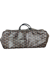 Goyard Saint Louis PM Tote Bag in Black and Brown Goyardine Canvas