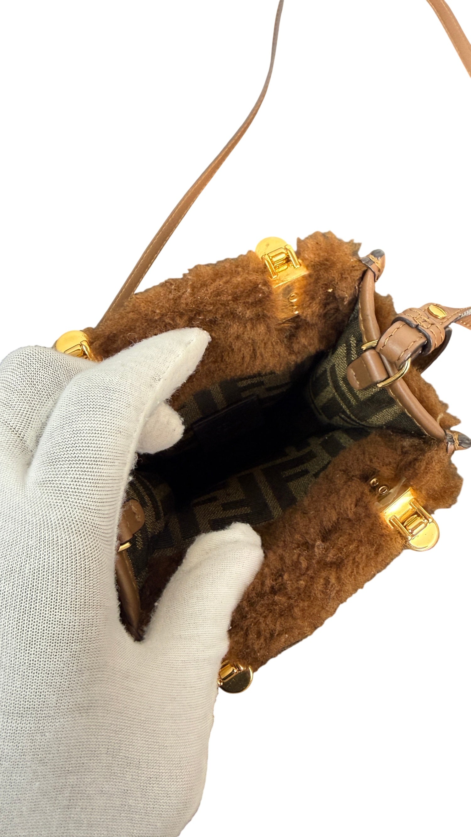 Fendi Mini Sunshine Shearling Tote Bag