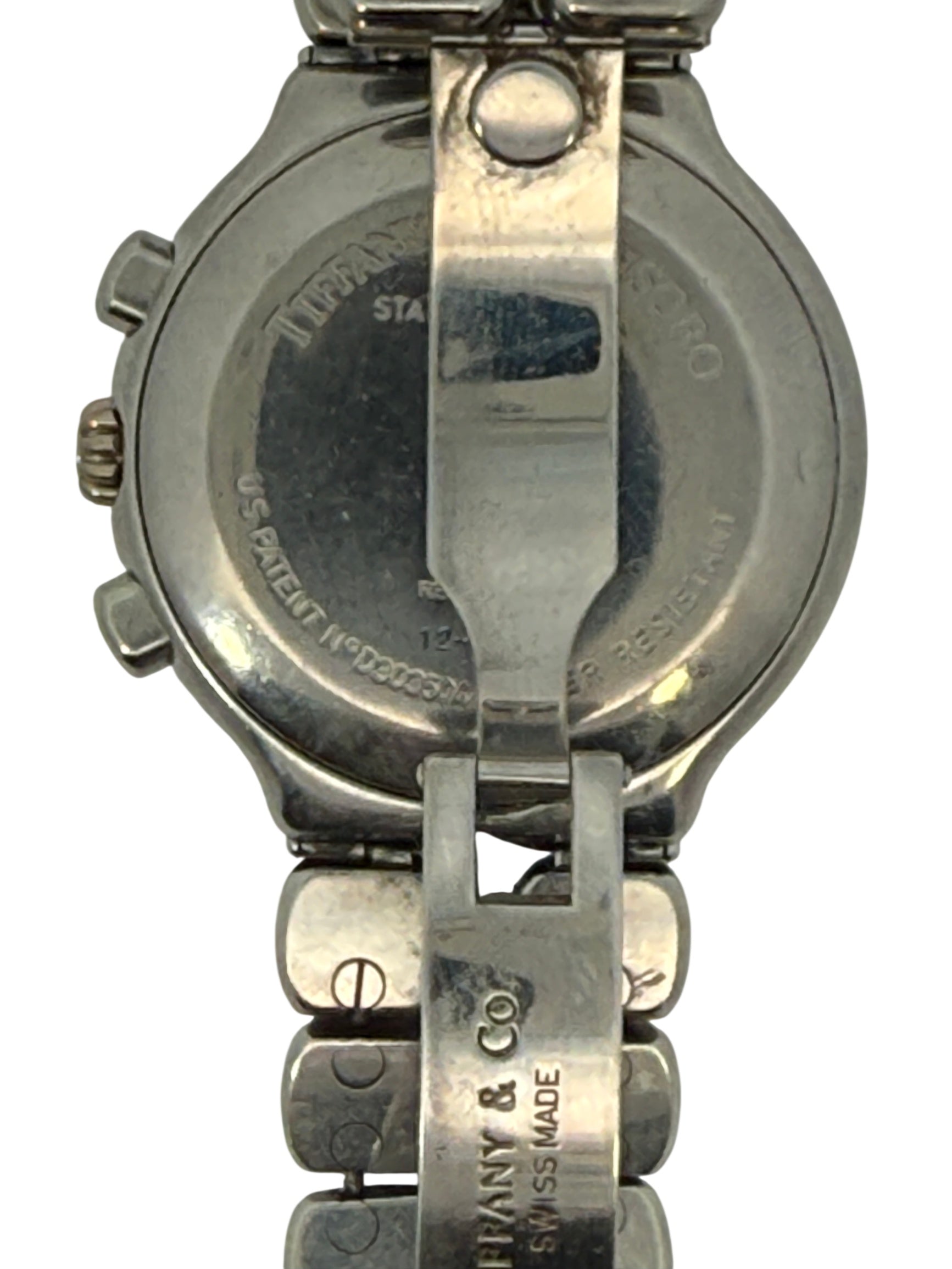 Tiffany & Co. Swiss Made Chronograph Watch Metal Silver Dial