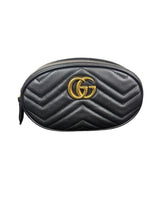 Gucci Marmont Matelassé Black Leather Camera Belt Bag