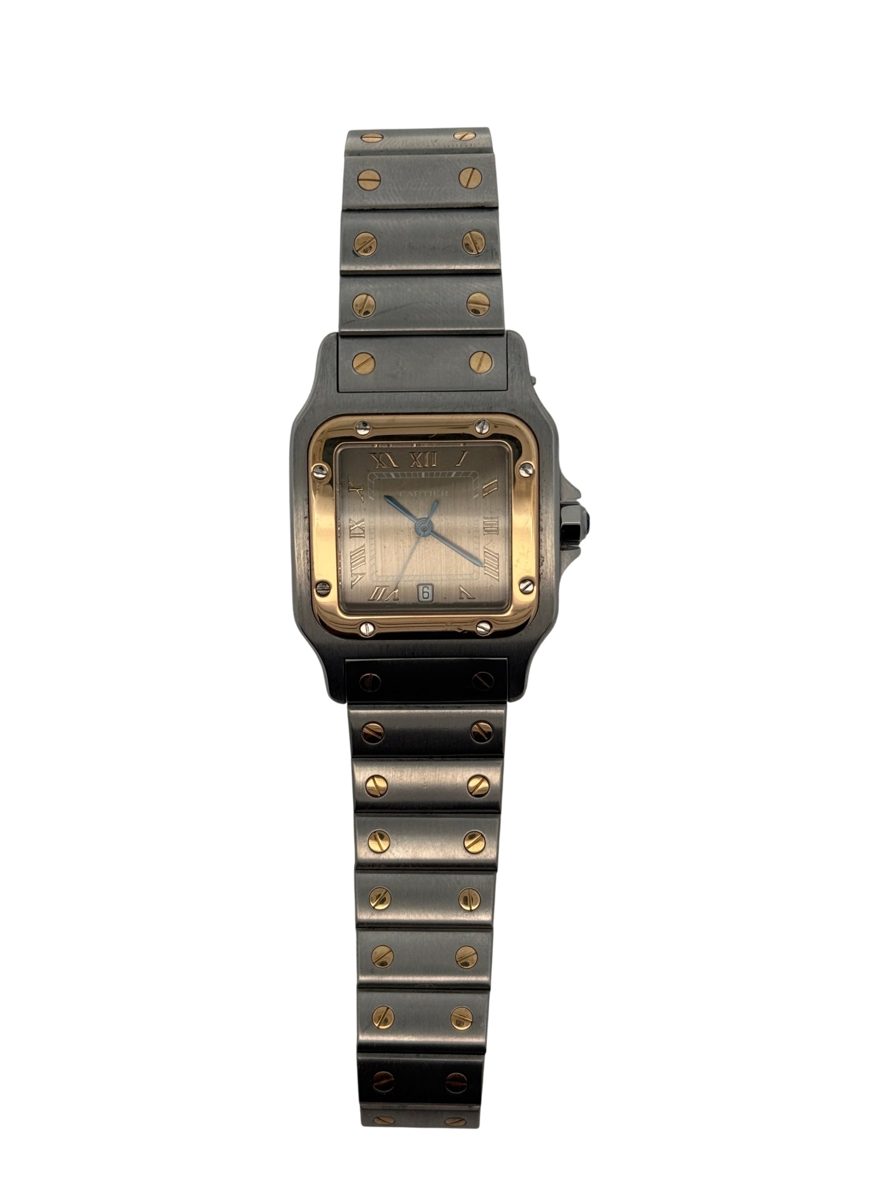 Cartier Santos Galbée Stainless Steel & 18K Yellow Gold Quartz Watch 29mm Stainless Steel, 18k Yellow Gold Ivory Dial 2961