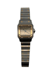 Cartier Santos Galbée Stainless Steel & 18K Yellow Gold Quartz Watch 29mm Stainless Steel, 18k Yellow Gold Ivory Dial 2961
