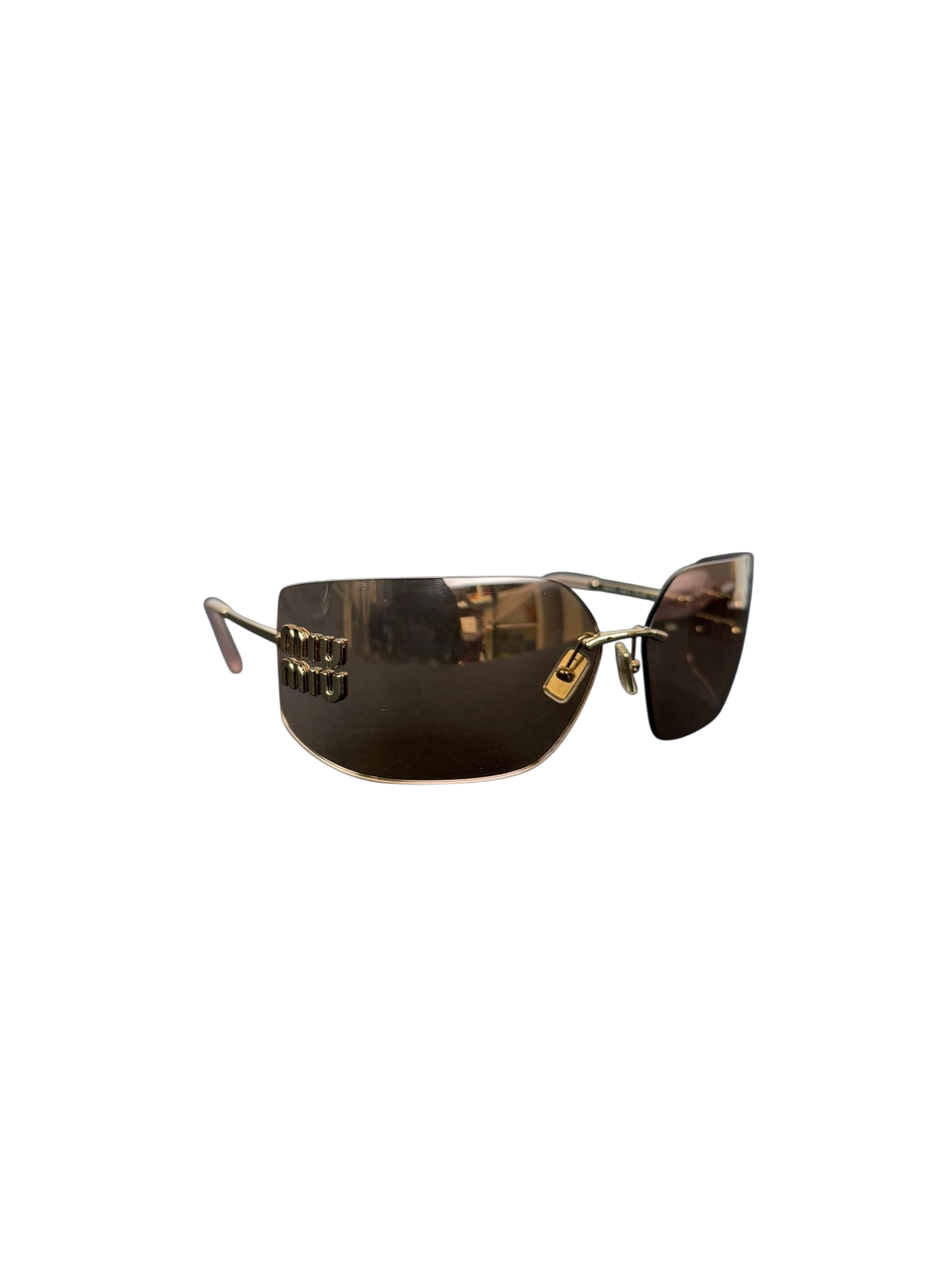 Miu Miu SMU54Y Pink and Rose Gold Metal Aube Sunglasses
