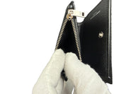 Saint Laurent Paris Grain de Poudre Matelassé Cassandre Bi-fold Black Leather Wallet