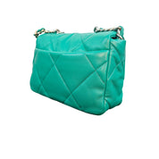 Chanel 19 Green Lambskin Small Flap Bag with Multi-Tone Chain
