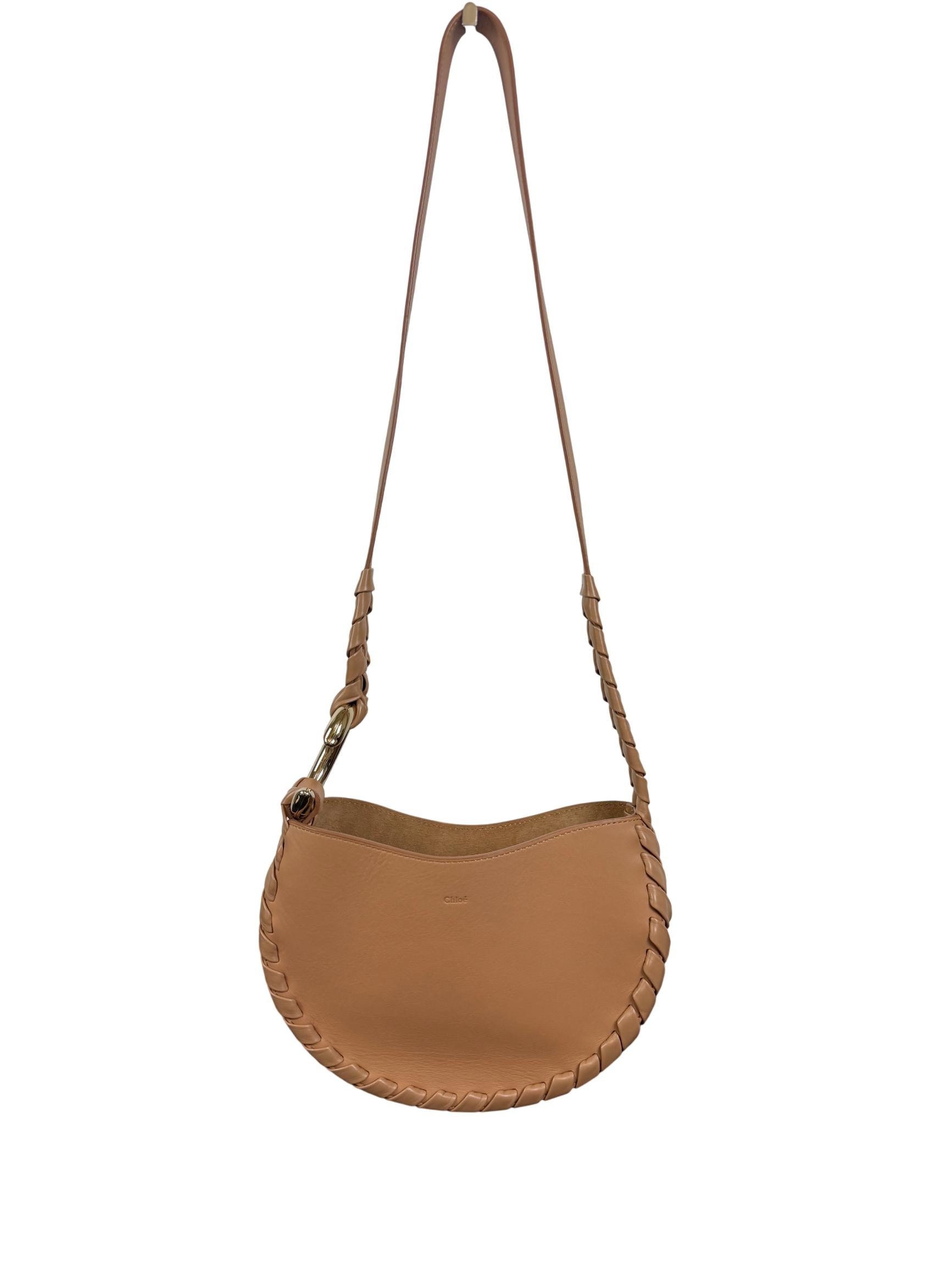 Chloé Large Mate Hobo Bag in Brown Leather with Braided Strap