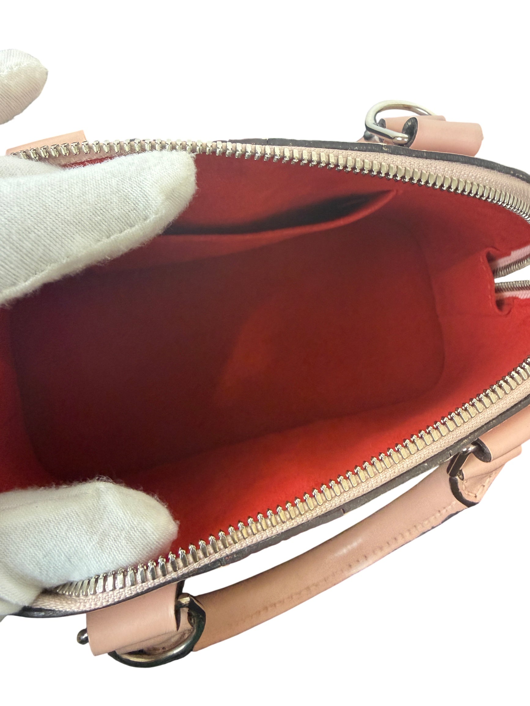 Louis Vuitton Alma BB Epi Leather Pink with Red and White Stripes