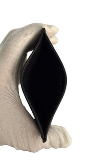 Saint Laurent Cassandre YSL Monogram Card Case in Black Grained Leather