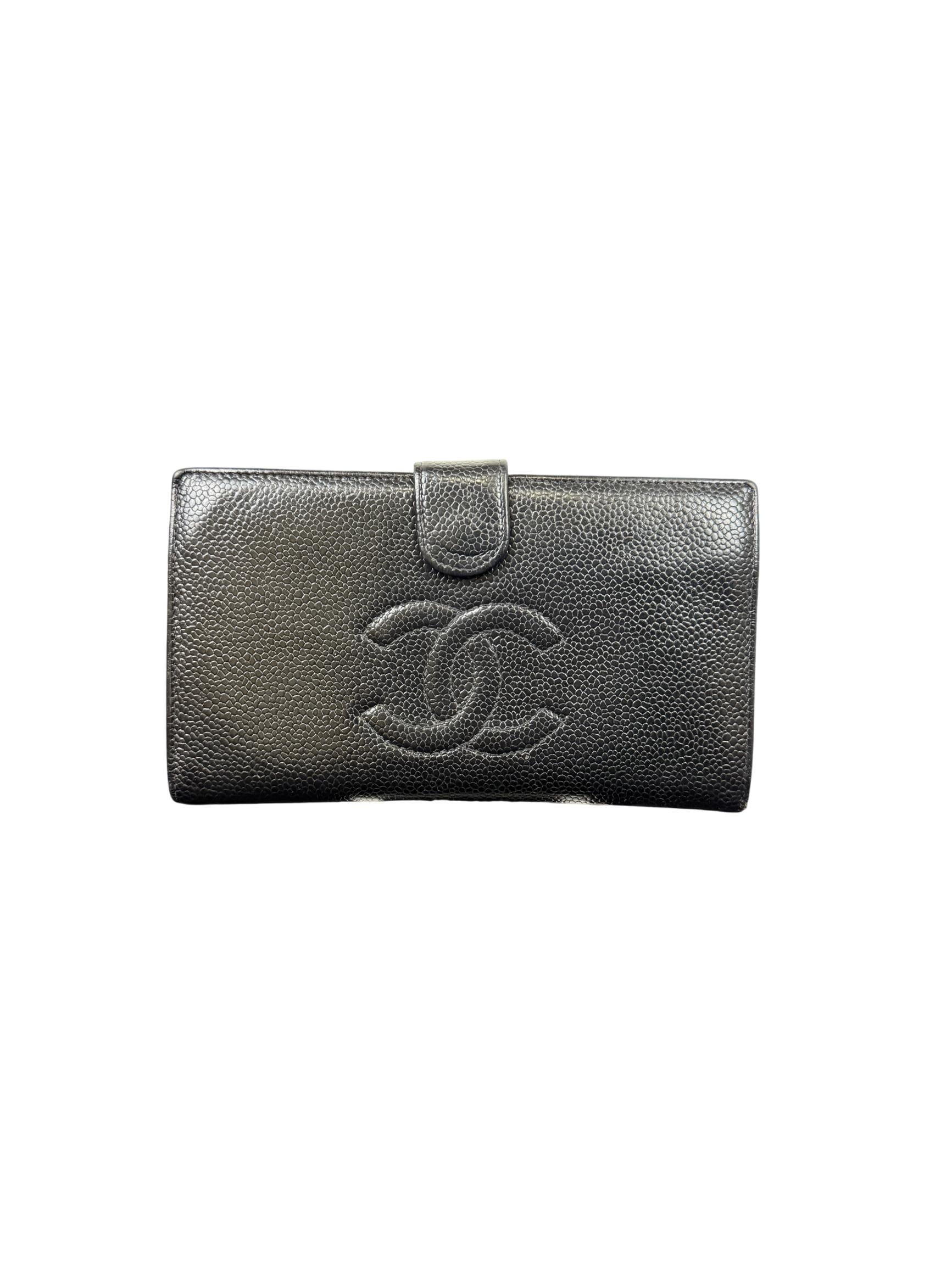 Chanel Vintage Caviar Leather French Wallet