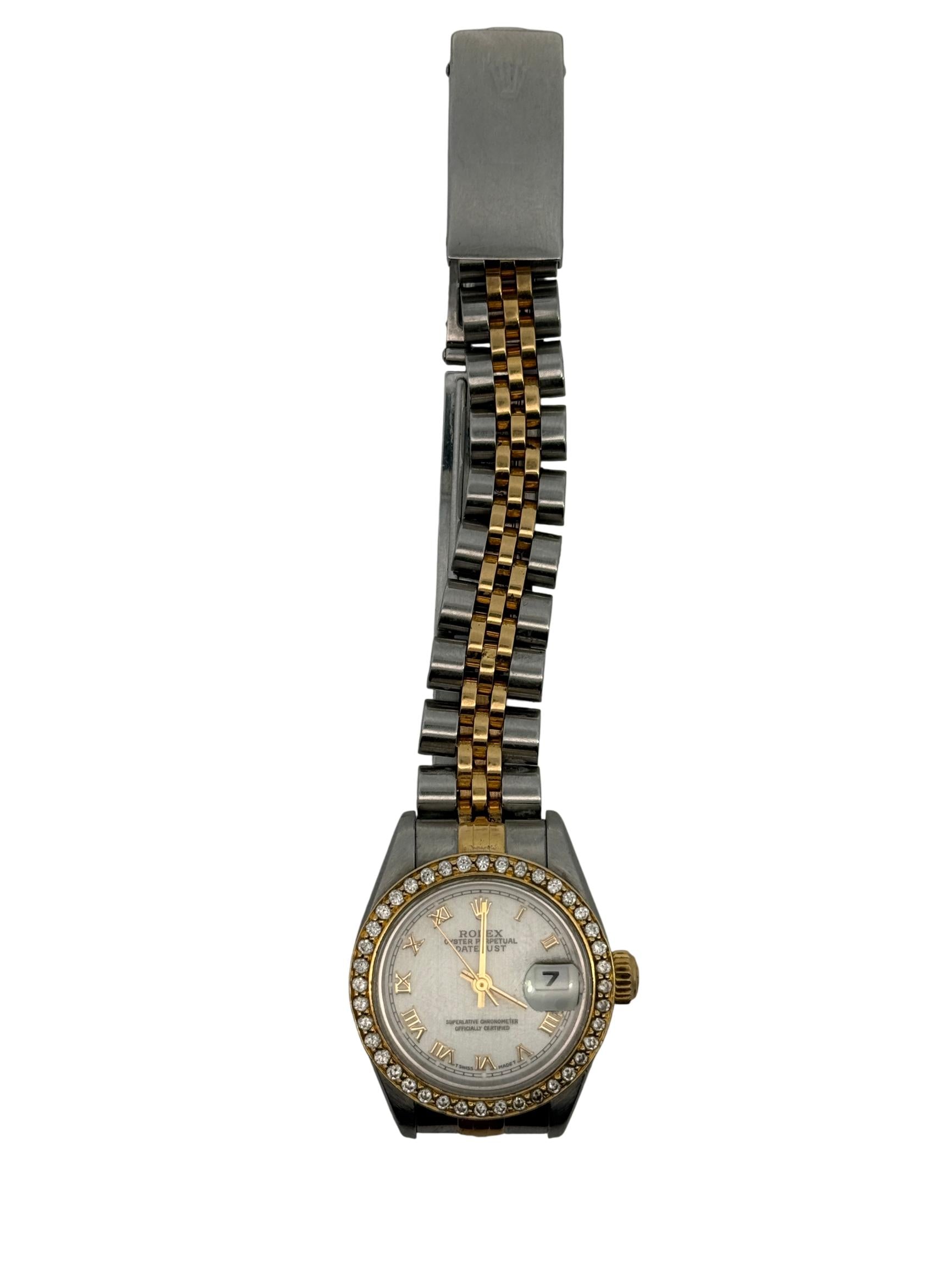 Rolex Lady-Datejust 26mm Two-Tone Stainless Steel & 18K Gold, Mother of Pearl Diamond Dial, Ref. 69173