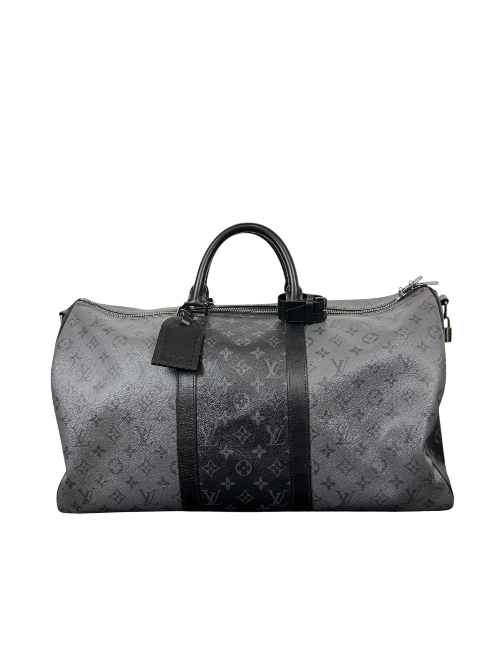 Louis Vuitton Keepall Bandoulière 50 Monogram Eclipse Duffle Bag