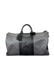 Louis Vuitton Keepall Bandoulière 50 Monogram Eclipse Duffle Bag