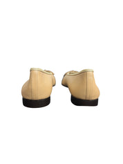 Chanel Beige and Black Lambskin Cap Toe CC Ballerina Flats