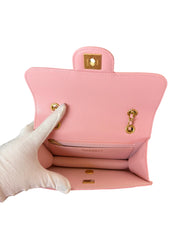 Chanel Pink Caviar Mini Flap Bag with Gold Chain